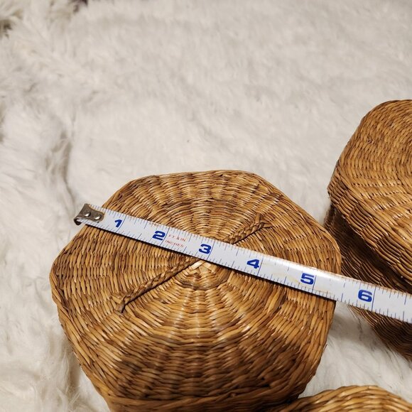 Vintage Handwoven Jiangxi Handicrafts Nesting Baskets Set Of 5 - Picture 5 of 15